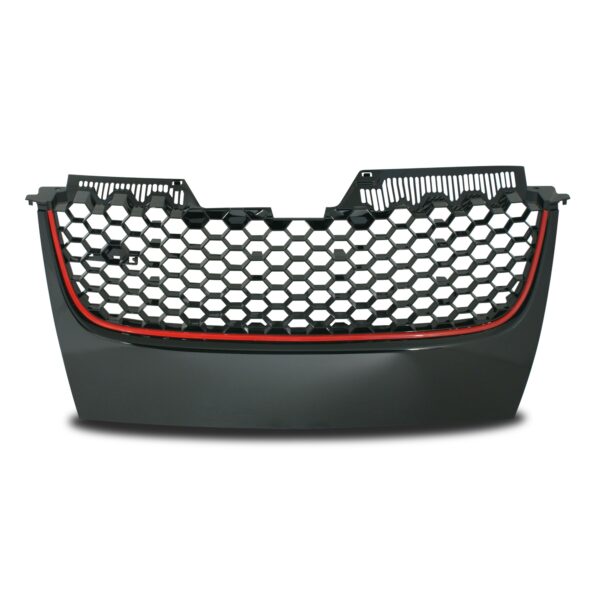 Køb JOM Frontgrill GTI look med honey comb gitter i sort med rød liste til VW Golf 5 online billigt tilbud rabat legetøj