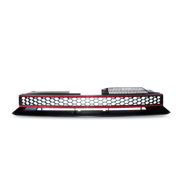 Køb JOM Sports Frontgrill med honey comb gitter i sort med rød liste til VW Golf 6 GTI
