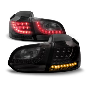 Køb LED baglygter mørk sort til VW Golf 6 årgang 2008-2012 online billigt tilbud rabat legetøj