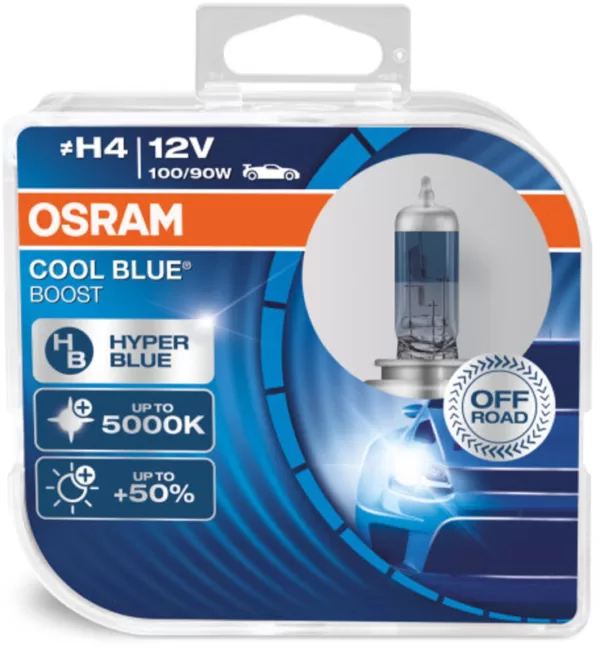 Køb Osram H4 Cool Blue Boost pærer med +50% mere lys