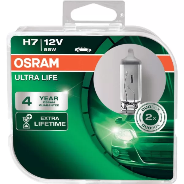Køb Osram H7 Ultra life pærer (2 stk. pak) 4 års Osram Garanti online billigt tilbud rabat legetøj