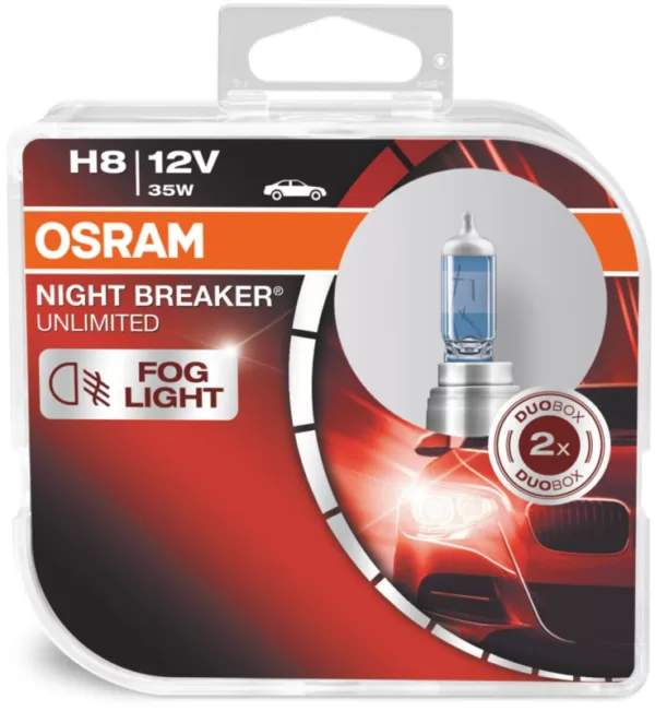 Køb Osram Night Breaker Unlimited H8 pærer +110% mere lys (2 stk) pakke online billigt tilbud rabat legetøj