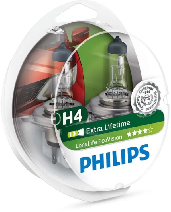 Køb Philips H4 Longlife EcoVision pære med op til 4x længere levetid online billigt tilbud rabat legetøj