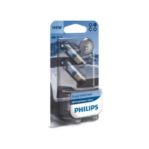 Køb Philips H6W WhiteVision Ultra pærer med Xenon effekt & +60% mere lys 2 stk online billigt tilbud rabat legetøj
