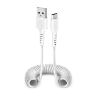 Køb SBS data- og opladning spiralkabel USB 2.0 - USB C. 17-100 cm - Hvid online billigt tilbud rabat legetøj